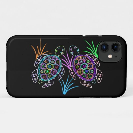 Zee Turtle Glow Case-Mate iPhone Case (Achterkant (horizontaal))