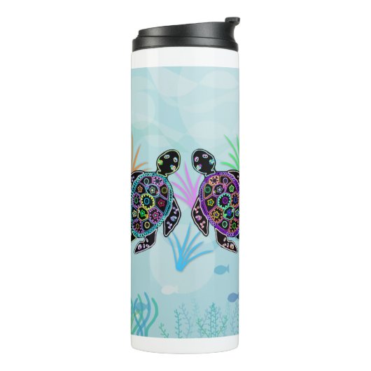 Zee Turtle Glow Tumbler Thermosbeker (Gedraaid links)