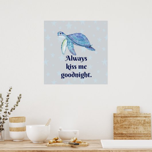 Zee Turtle Goodnight Poster (Keuken)