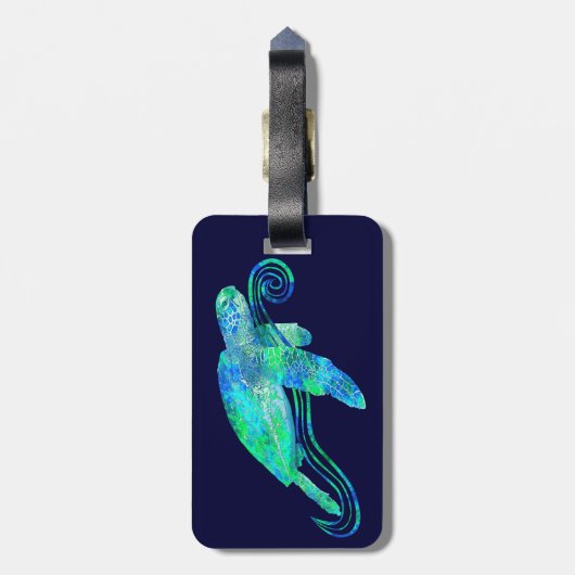 Zee Turtle Graphic Bagagelabel (Achterkant verticaal)