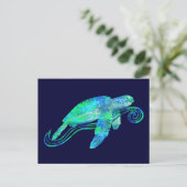 Zee Turtle Graphic Briefkaart (Staand voorkant)