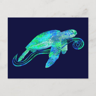 Zee Turtle Graphic Briefkaart
