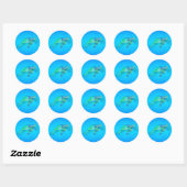 Zee Turtle Graphic Ronde Sticker (Vel)
