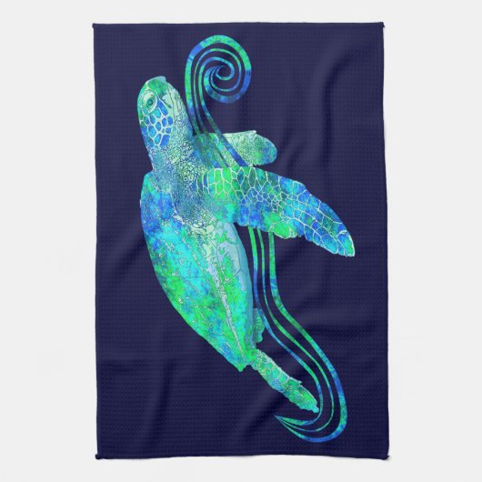 Zee Turtle Graphic Theedoek (Verticaal)