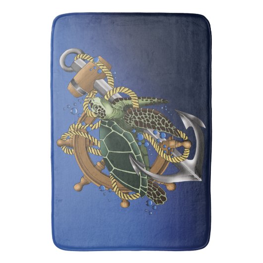 Zee Turtle Green Blue Badmat (Voorkant Verticaal)