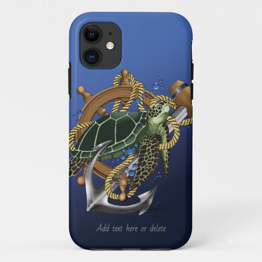 Zee Turtle Green Blue Case-Mate iPhone Case (Achterkant)
