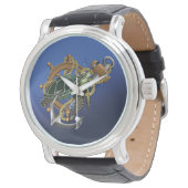 Zee Turtle Green Blue Horloge (Gekanteld)