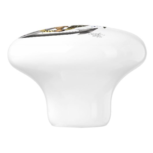 Zee Turtle Green Blue Keramische Knop (Zijkant)