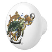 Zee Turtle Green Blue Keramische Knop (Rechts)