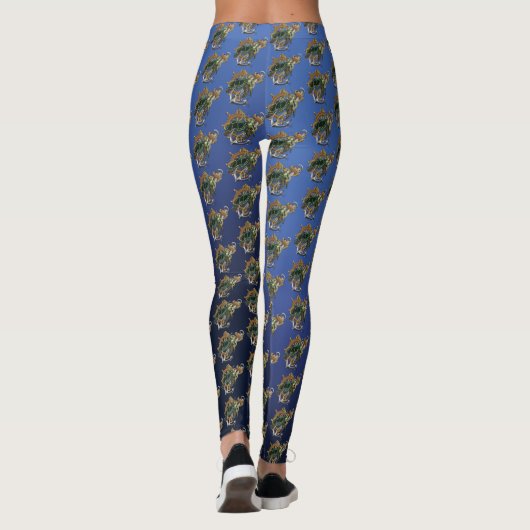 Zee Turtle Green Blue Leggings (Achterkant)