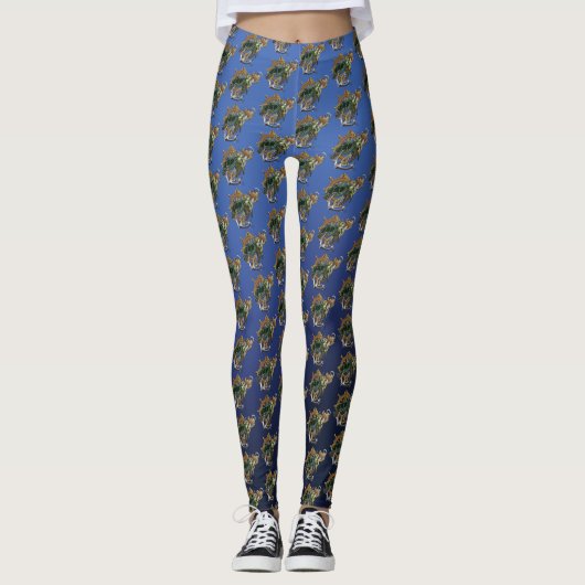 Zee Turtle Green Blue Leggings (Voorkant)