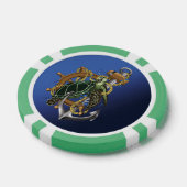 Zee Turtle Green Blue Poker Chips (Enkel)