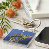 Zee Turtle Green Blue Sleutelhanger (Voorkant Rechts)