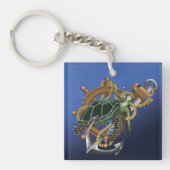 Zee Turtle Green Blue Sleutelhanger (voorkant)