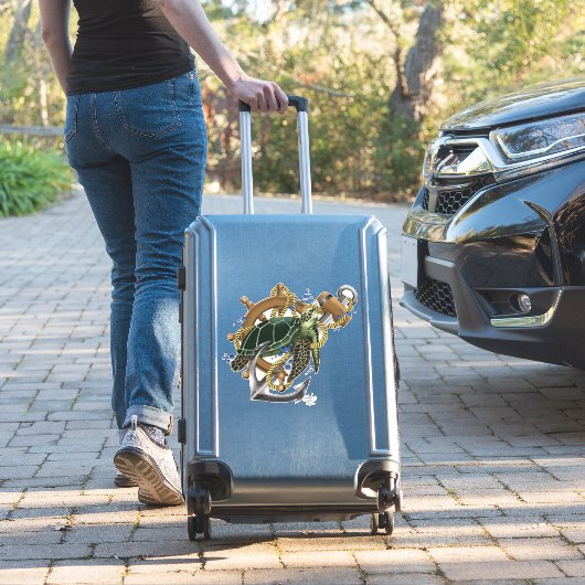 Zee Turtle Green Blue Sticker (Koffer Insitu)