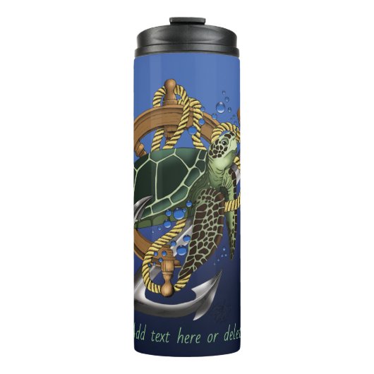 Zee Turtle Green Blue Thermosbeker (Voorkant)