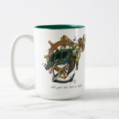 Zee Turtle Green Blue Tweekleurige Koffiemok (Links)