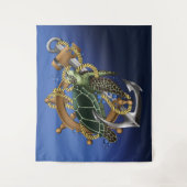 Zee Turtle Green Blue Wandkleed (Voorkant)