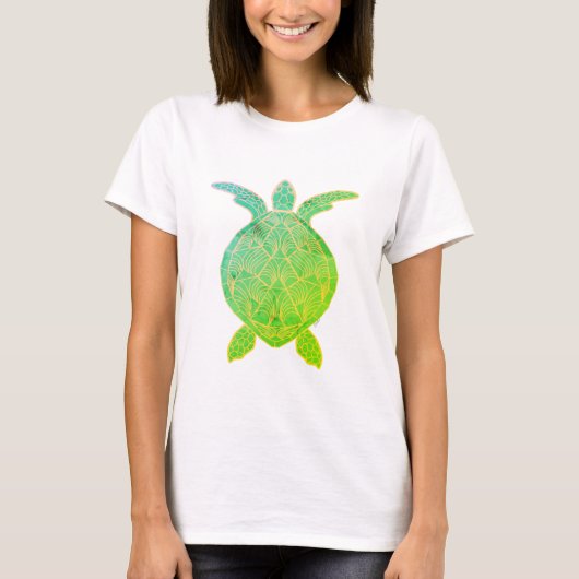 Zee Turtle Green Design T-shirt (Voorkant)