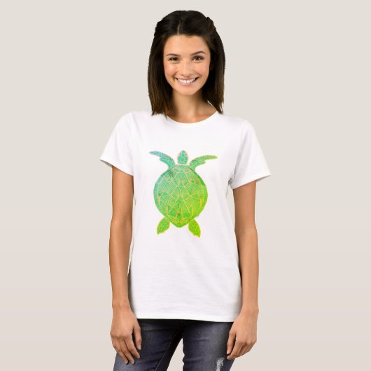 Zee Turtle Green Design T-shirt (Voorkant volledig)