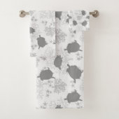 Zee Turtle Grey Ocean Pattern Art Bad Handdoek (Insitu)