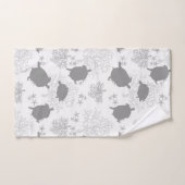 Zee Turtle Grey Ocean Pattern Art Bad Handdoek (Handdoek)