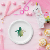 Zee Turtle groene waterverf Papieren Bordje (Feest)