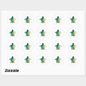 Zee Turtle groene waterverf Ronde Sticker (Vel)