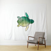 Zee Turtle groene waterverf Wandkleed (In Situ (horizontaal))