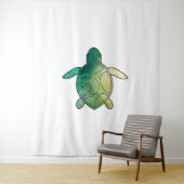 Zee Turtle groene waterverf Wandkleed (In situ)