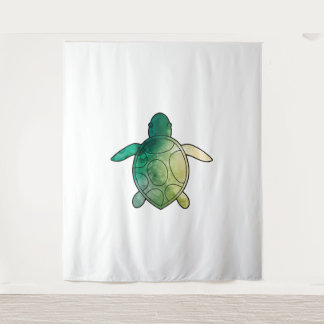 Zee Turtle groene waterverf Wandkleed