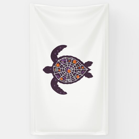 Zee Turtle Halloween Spider-Web Pumpkin Ghost Hall Spandoek (Verticaal)