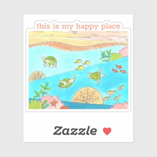 Zee Turtle Happy Place Sticker (Vel)