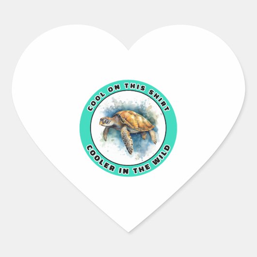 Zee Turtle Hart Sticker (Voorkant)