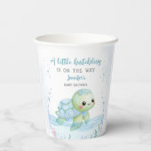 Zee Turtle Hatchling Boy Baby shower Papier Papieren Bekers (Achterkant)
