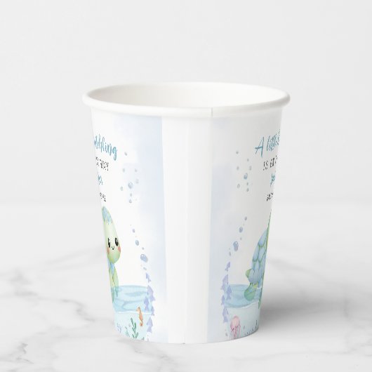 Zee Turtle Hatchling Boy Baby shower Papier Papieren Bekers (Rechts)