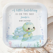 Zee Turtle Hatchling Boy Baby shower Papier Papieren Bordje