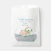 Zee Turtle Hatchling Girl Baby shower Bedankzakje (Voorkant)