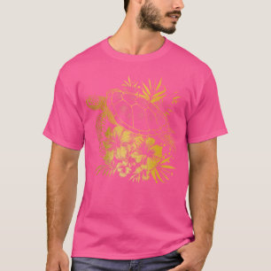 Zee Turtle Hawaiian Flowers Hawaii Scuba Diving Di T-shirt