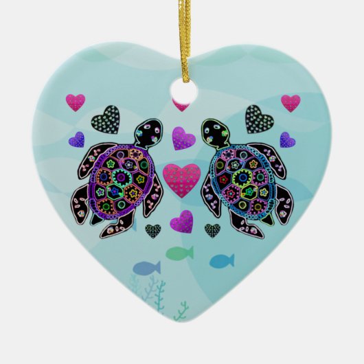 Zee Turtle Heart Ornament (Voorkant)