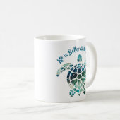Zee Turtle - Het leven is beter op het strand Koffiemok (Voorkant rechts)
