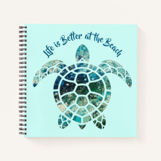 Zee Turtle - Het leven is beter op het strand Notitieboek