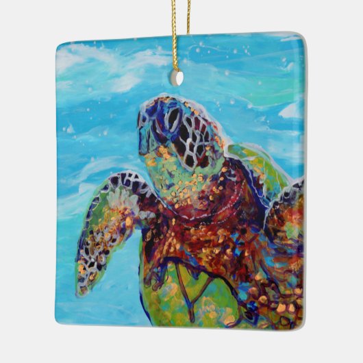 Zee Turtle Honu 10 Keramisch Ornament (Links)