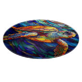 Zee Turtle Honu Glas in lood Art Snijplank (Hoek)