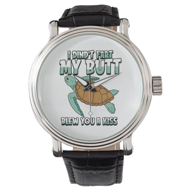 Zee Turtle Humorous Horloge (Voorkant)