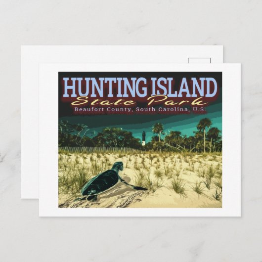ZEE TURTLE - HUND ISLAND - ZUID CAROLINA US BRIEFKAART (Voorkant / Achterkant)