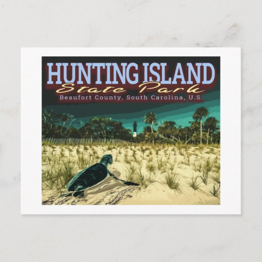 ZEE TURTLE - HUND ISLAND - ZUID CAROLINA US BRIEFKAART (Voorkant)