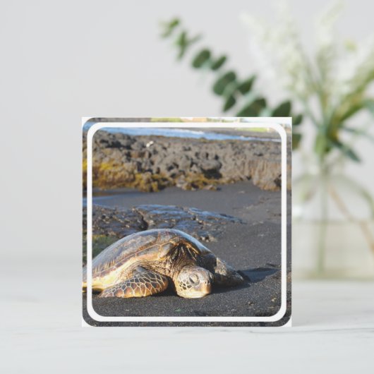 Zee Turtle Invitation Kaart (Staand voorkant)