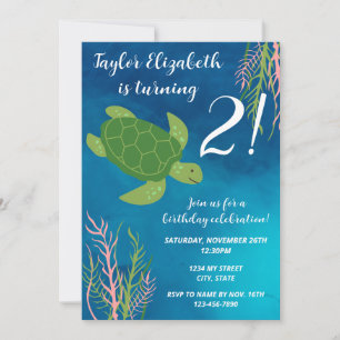 Zee Turtle Invitation Kaart