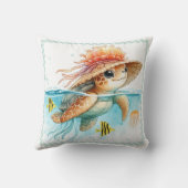 Zee Turtle Jellyfish Pet Kussen (Achterkant)